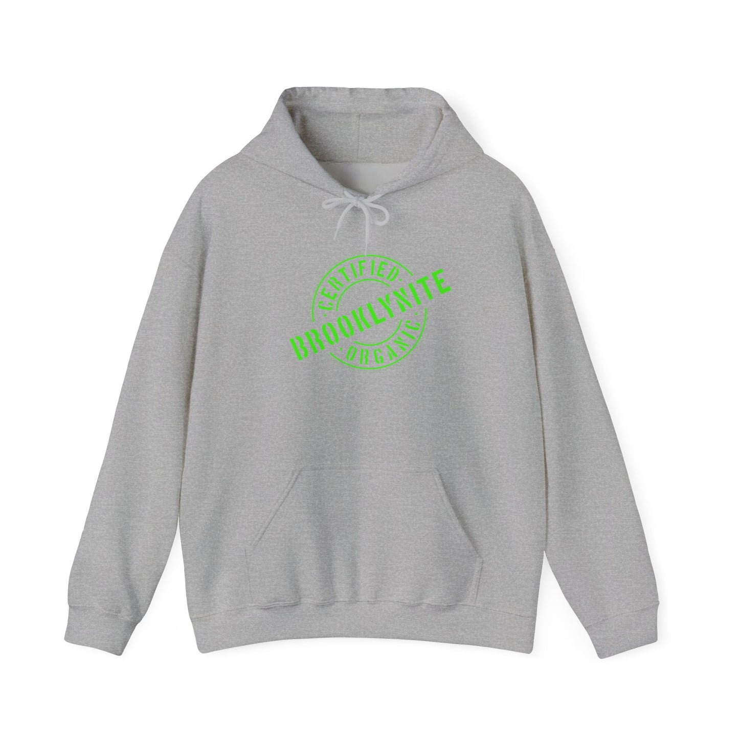 Unisex Hooded Sweatshirt "Certified Organic Brooklynite" — Green Stamp