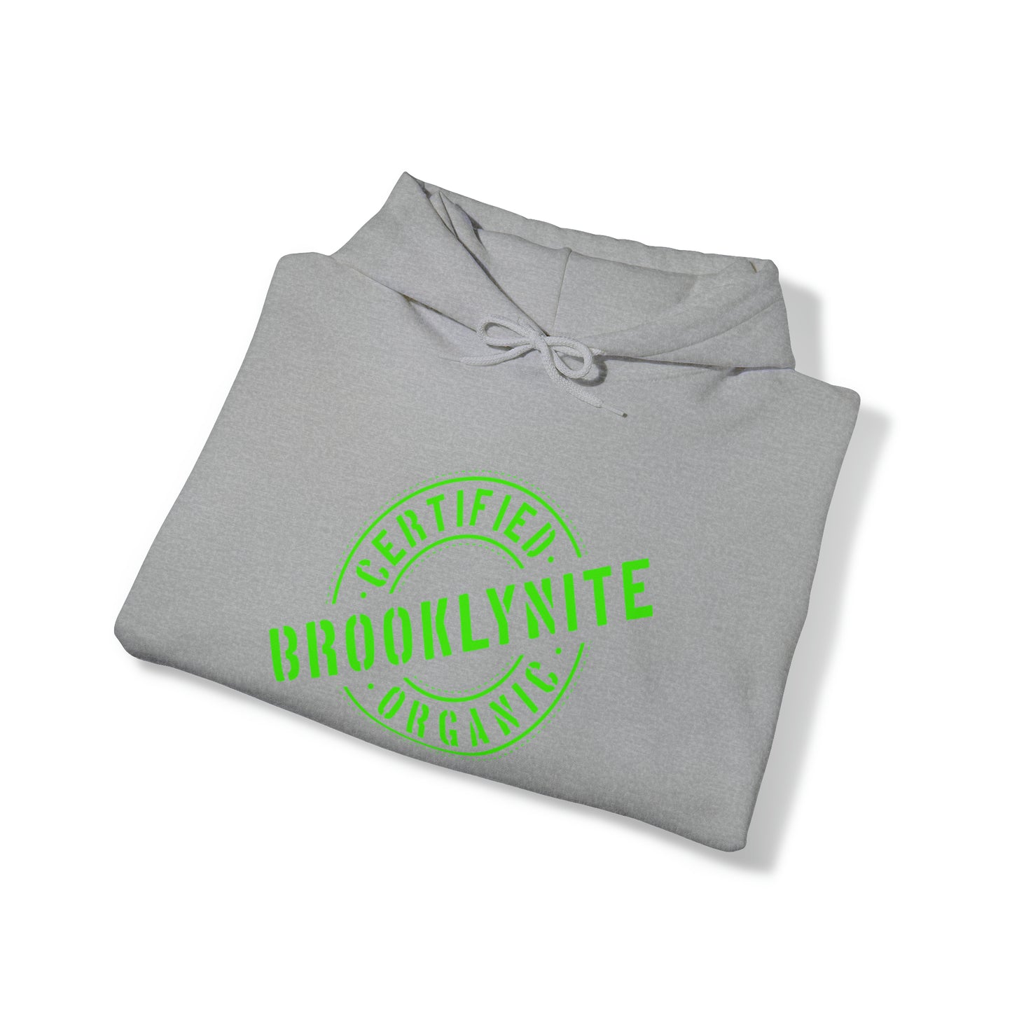 Unisex Hooded Sweatshirt "Certified Organic Brooklynite" - Grey