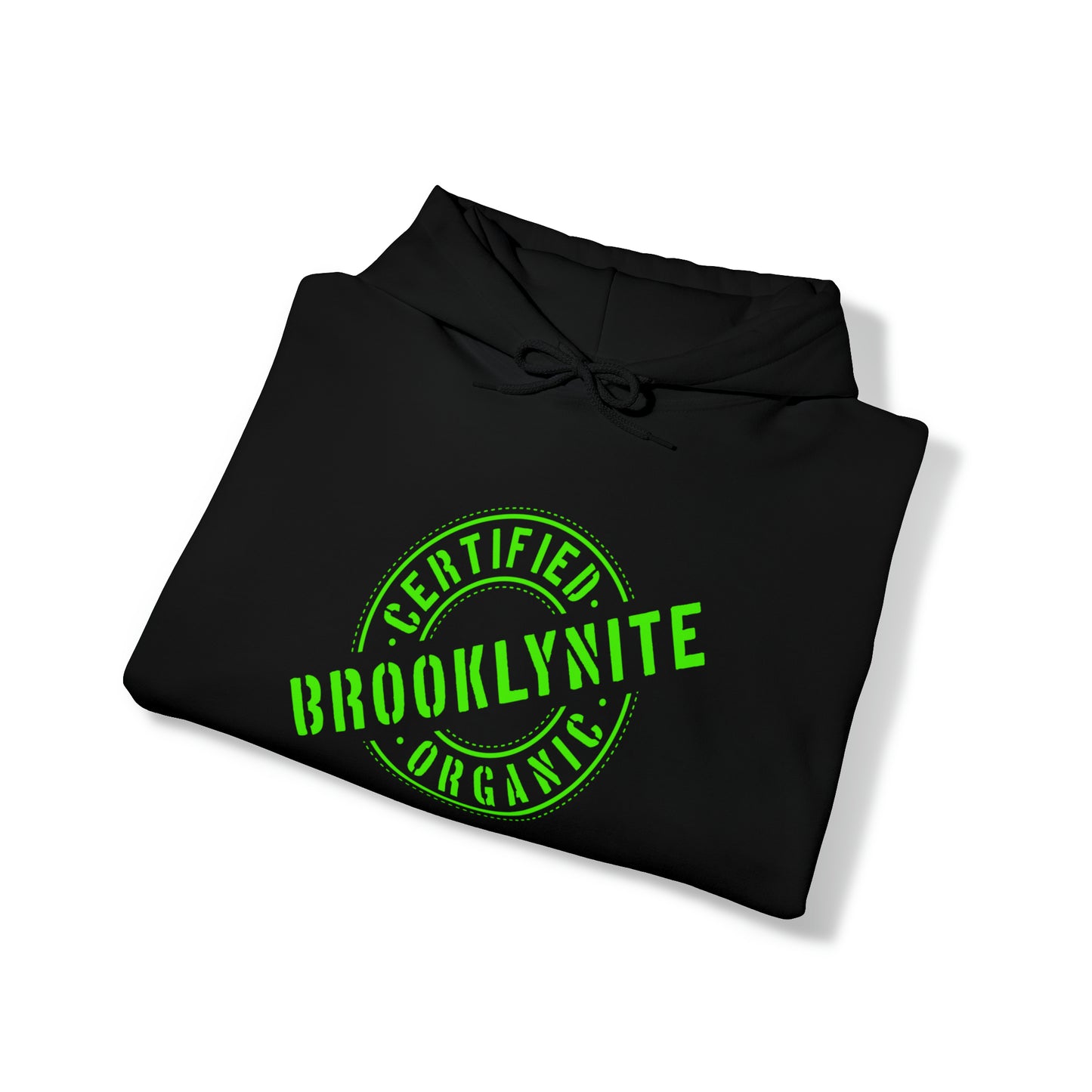 Unisex Hooded Sweatshirt "Certified Organic Brooklynite" - Black