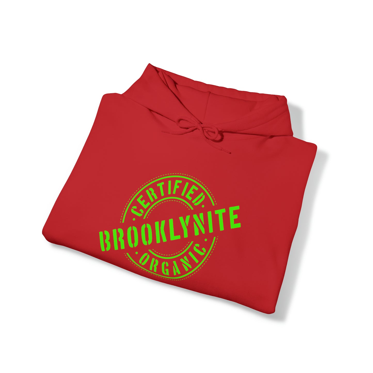 Unisex Hooded Sweatshirt "Certified Organic Brooklynite" - Red