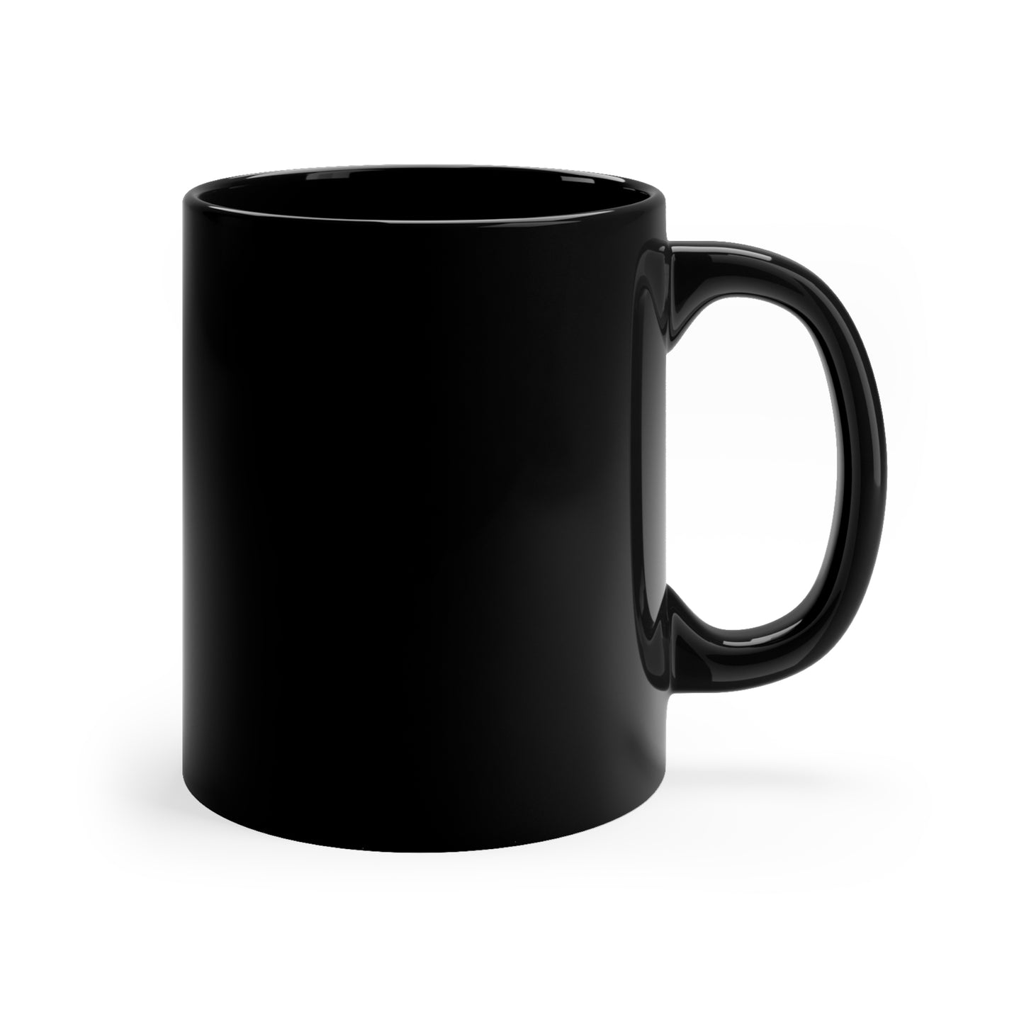 Black Coffee Mug "Certified Organic Brooklynite" — 11oz, Neon Green Stamp
