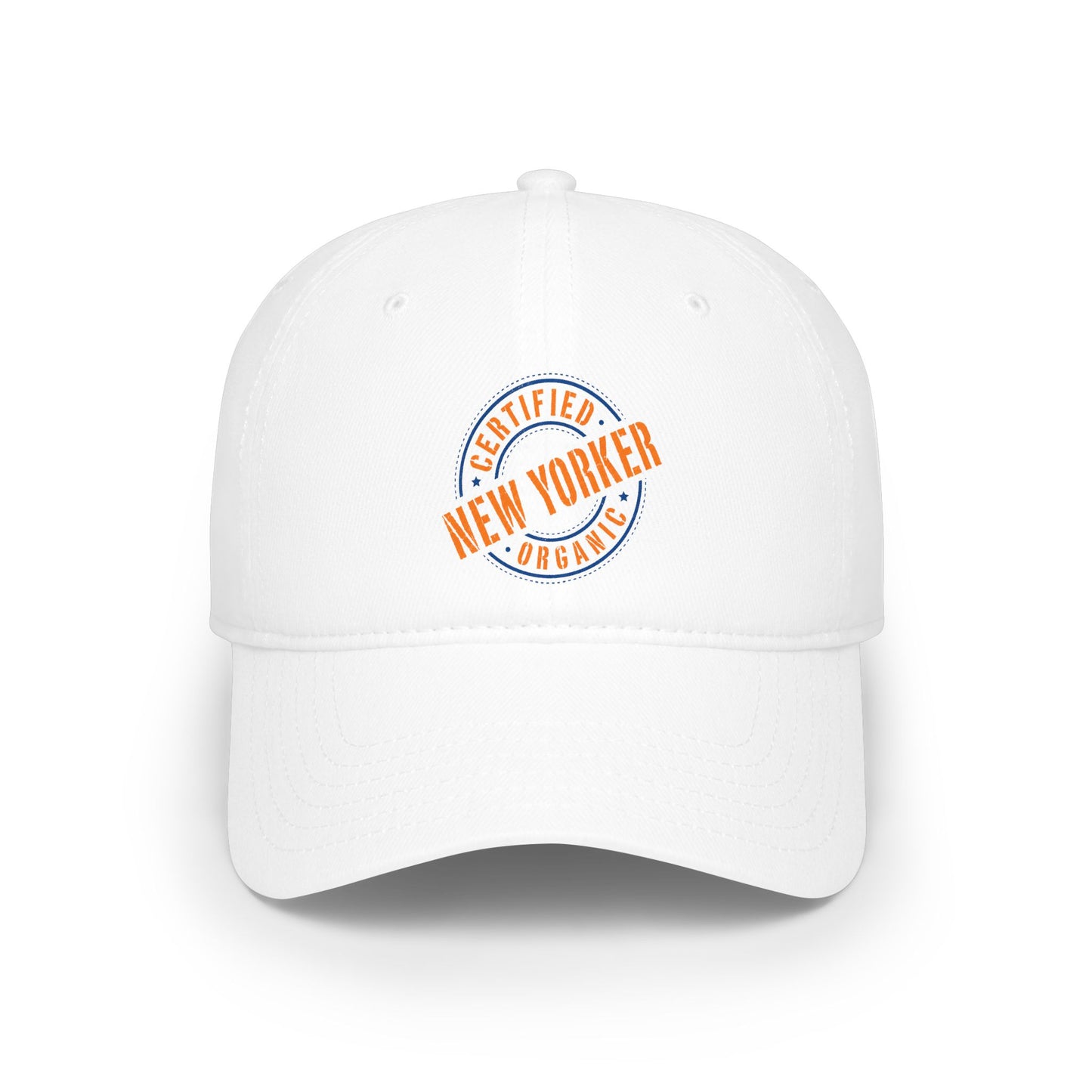 Low-Profile Baseball Cap "Certified Organic New Yorker" - White
