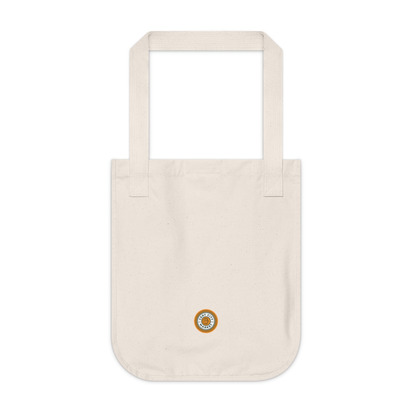 Canvas Tote Bag — "Certified Organic New Yorker" Neon Green Stamp Eco Tote