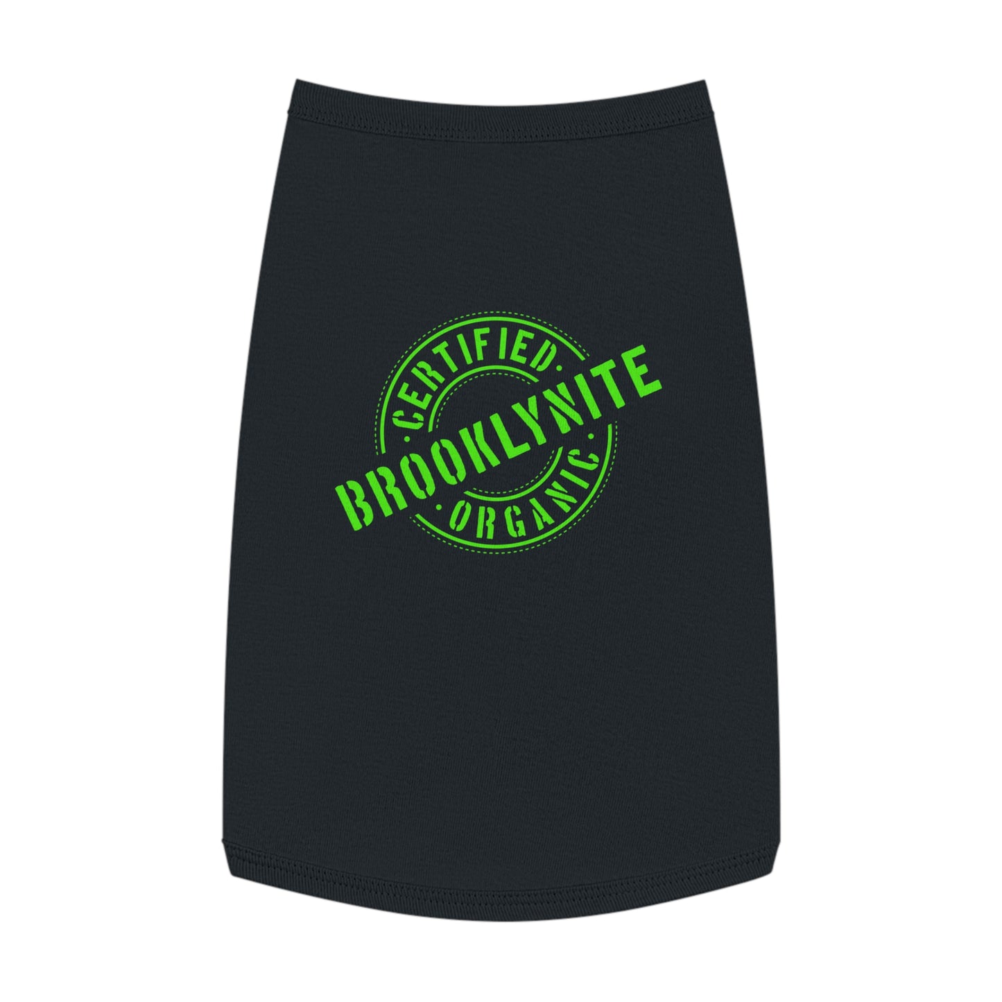 Certified Organic Brooklynite Pet Tank Top – Green Stamp Dog Shirt