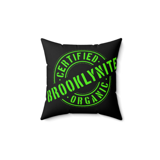 Square Pillow "Certified Organic Brooklynite" - Black