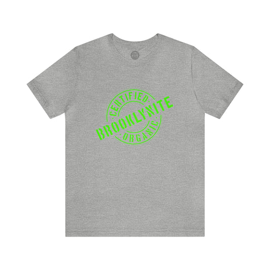 Unisex "Certified Organic Brooklynite"Jersey Short Sleeve Tee - Athletic Heather