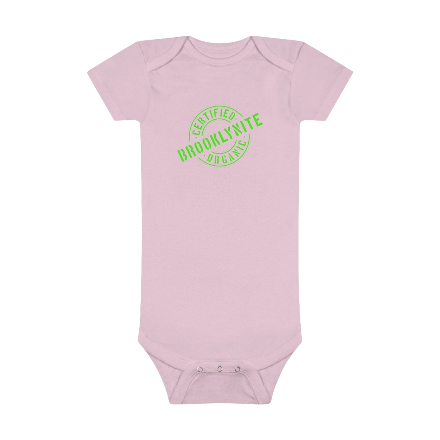 Baby Short Sleeve Onesie® "Certified Organic Brooklynite" - Pink