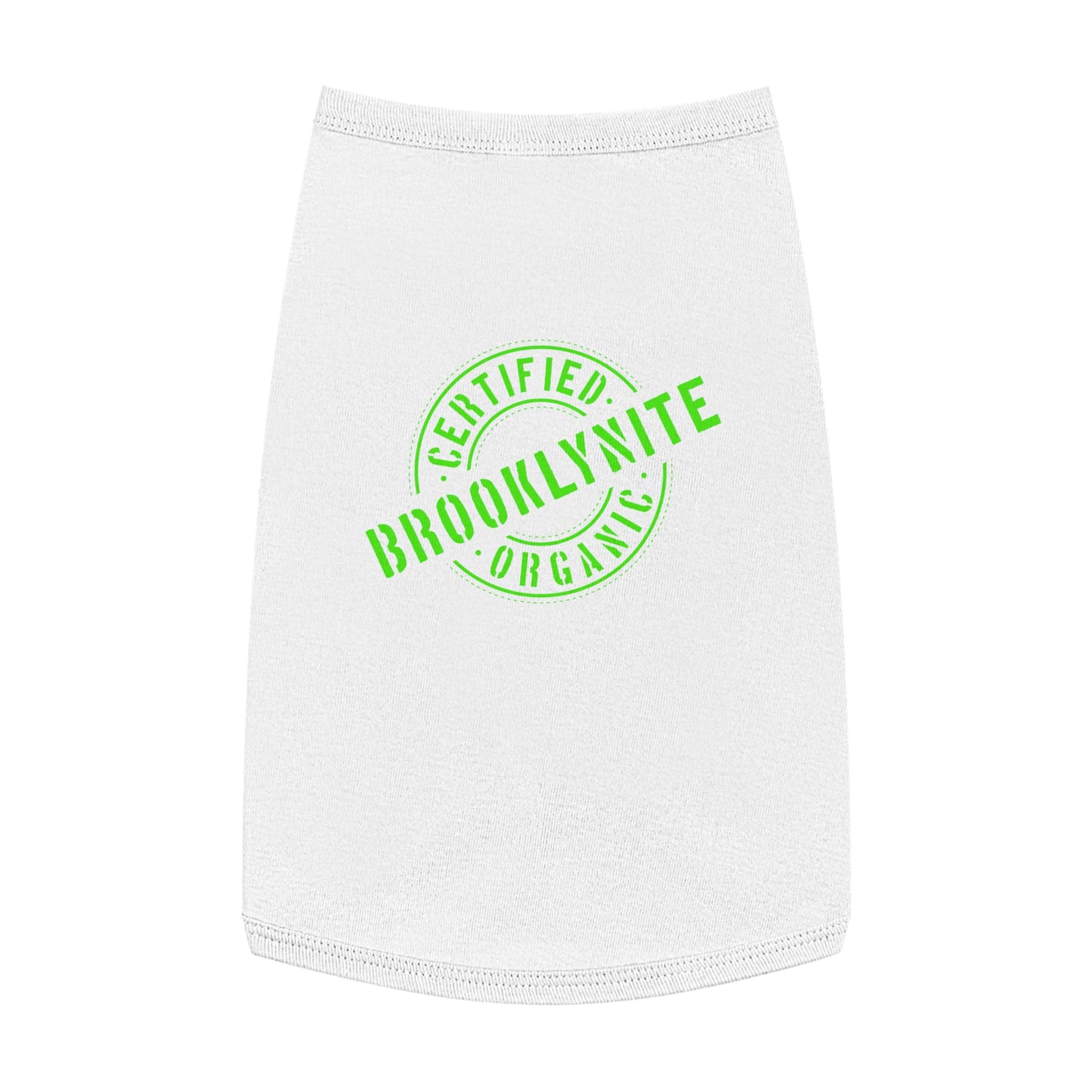 Certified Organic Brooklynite Pet Tank Top – Green Stamp Dog Shirt