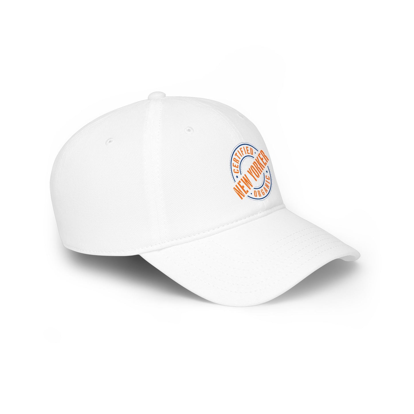 Low-Profile Baseball Cap "Certified Organic New Yorker" - White