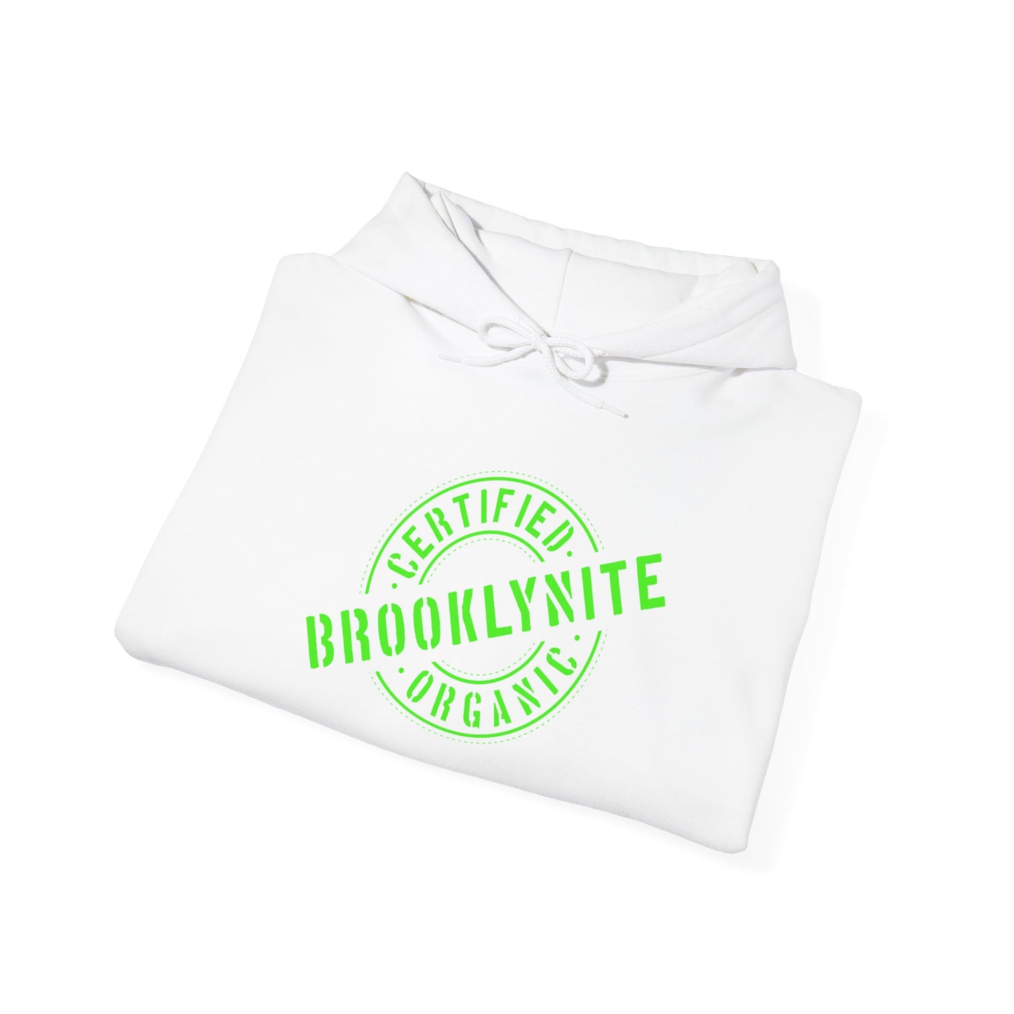 Unisex Hooded Sweatshirt "Certified Organic Brooklynite" — Green Stamp