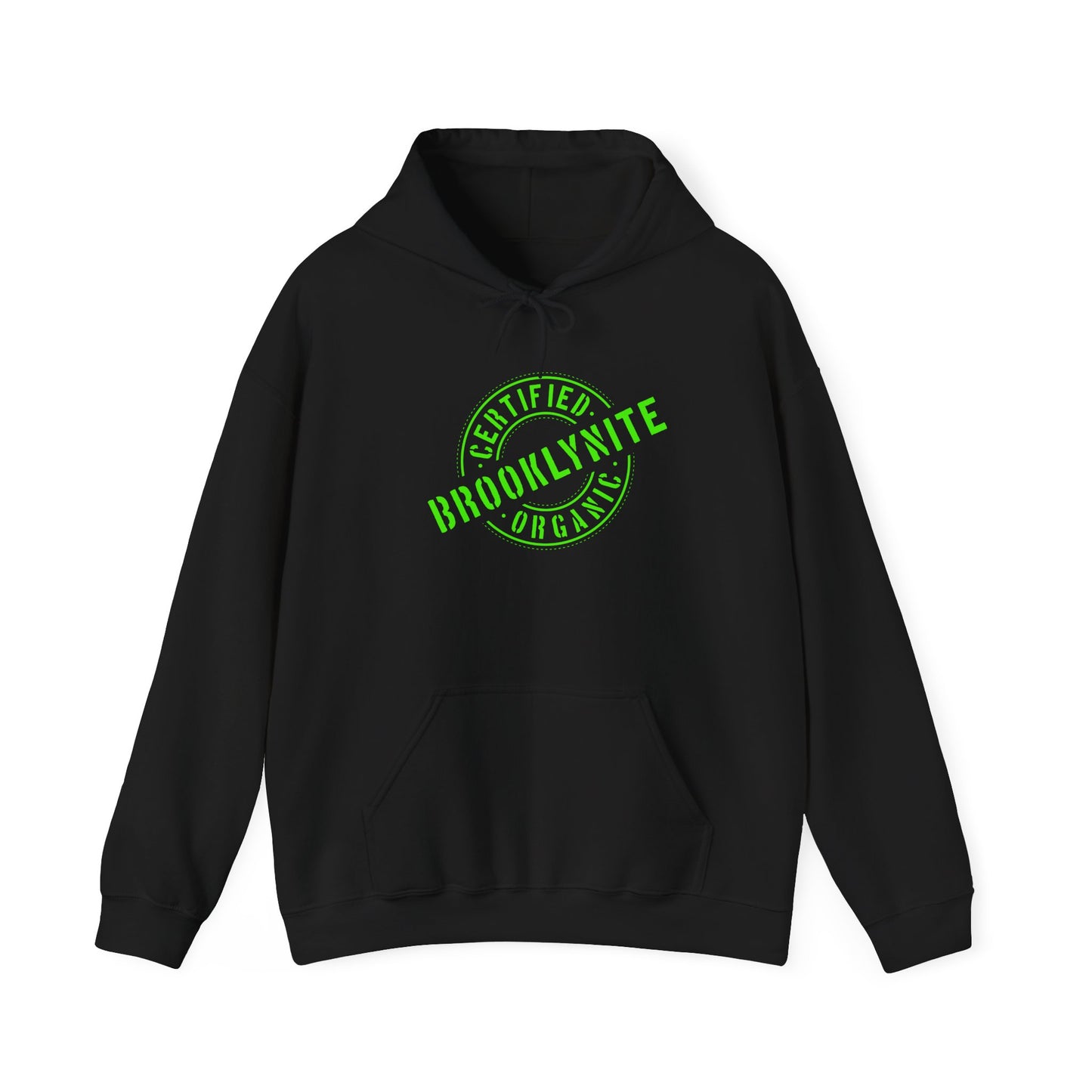 Unisex Hooded Sweatshirt "Certified Organic Brooklynite" — Green Stamp