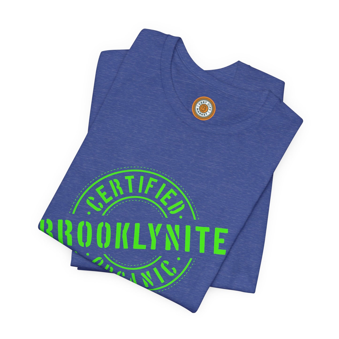 Unisex "Certified Organic Brooklynite"Jersey Short Sleeve Tee - Green Stamp