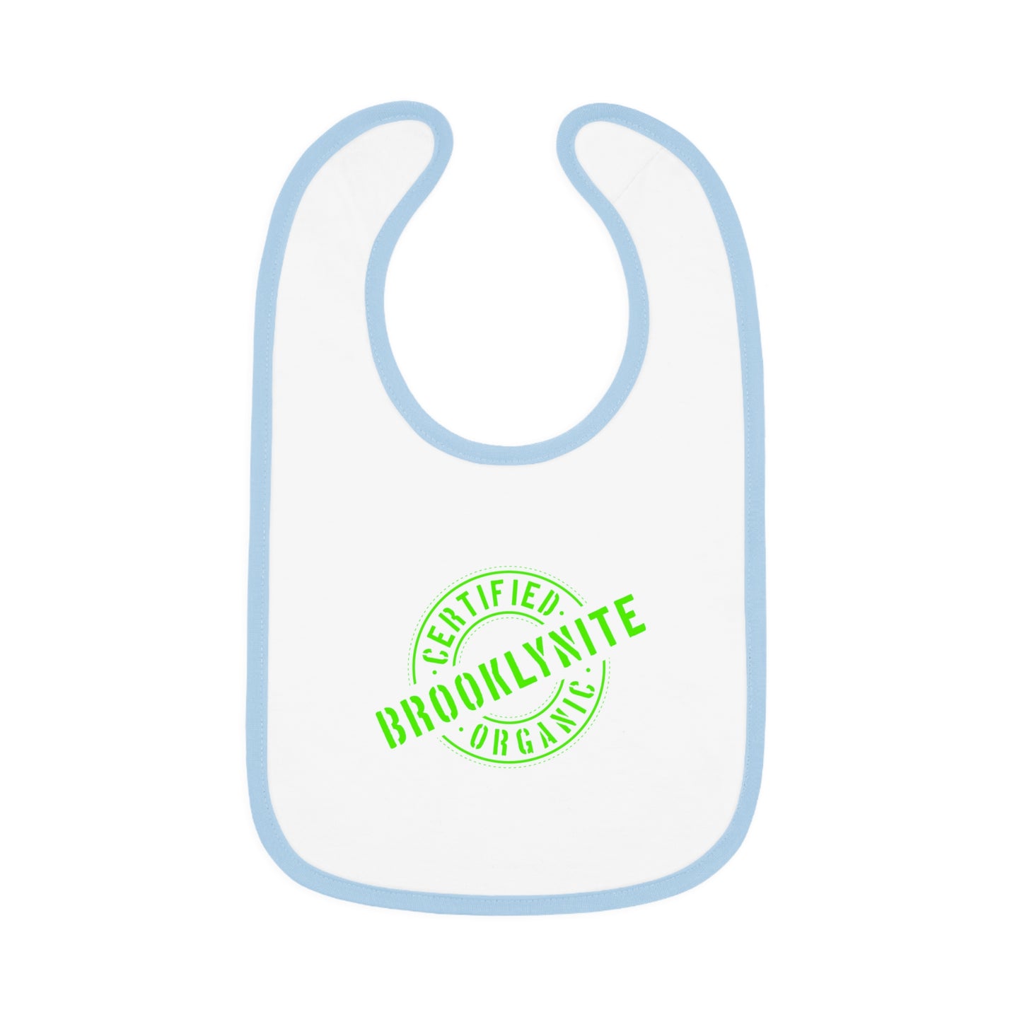 Baby Contrast Trim Jersey Bib - Blue