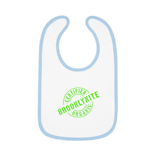 Baby Contrast Trim Jersey Bib - Blue