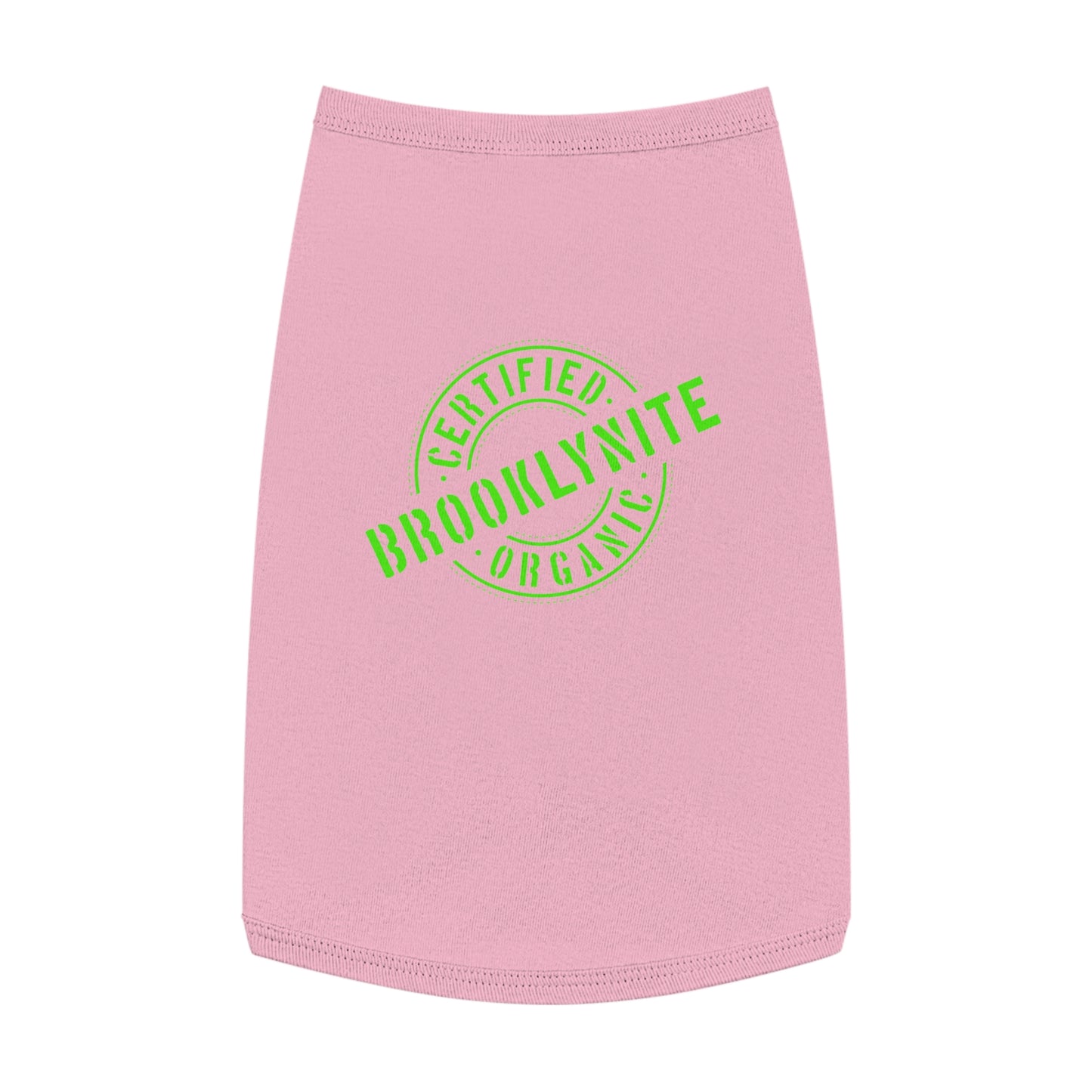 Certified Organic Brooklynite Pet Tank Top – Green Stamp Dog Shirt