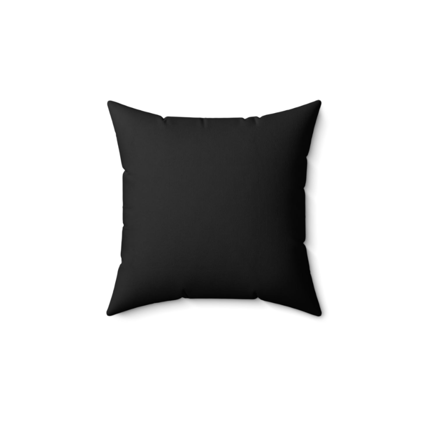 Square Throw Pillow "Certified Organic Brooklynite" — Black with Green Stamp