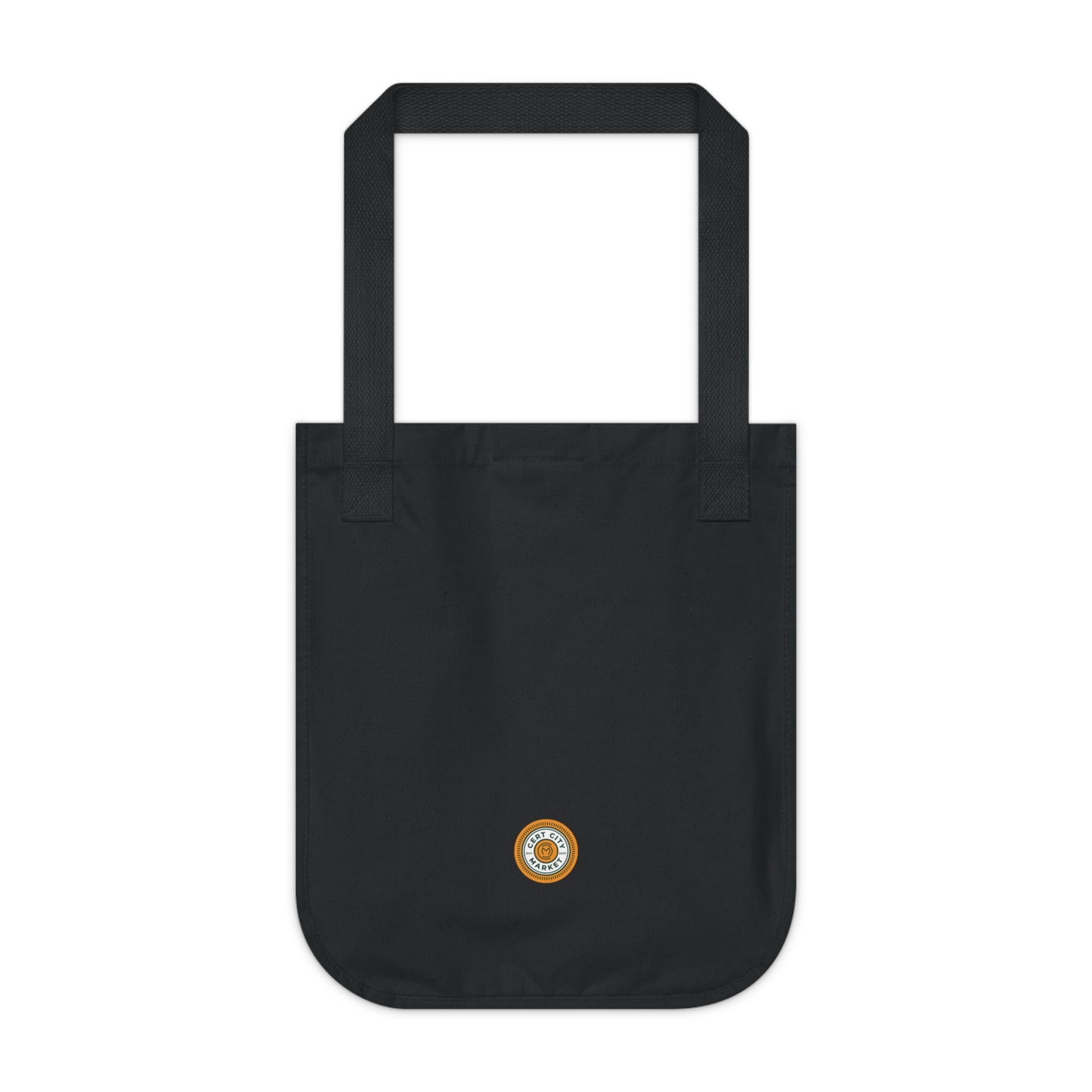 Canvas Tote Bag — "Certified Organic New Yorker" Neon Green Stamp Eco Tote