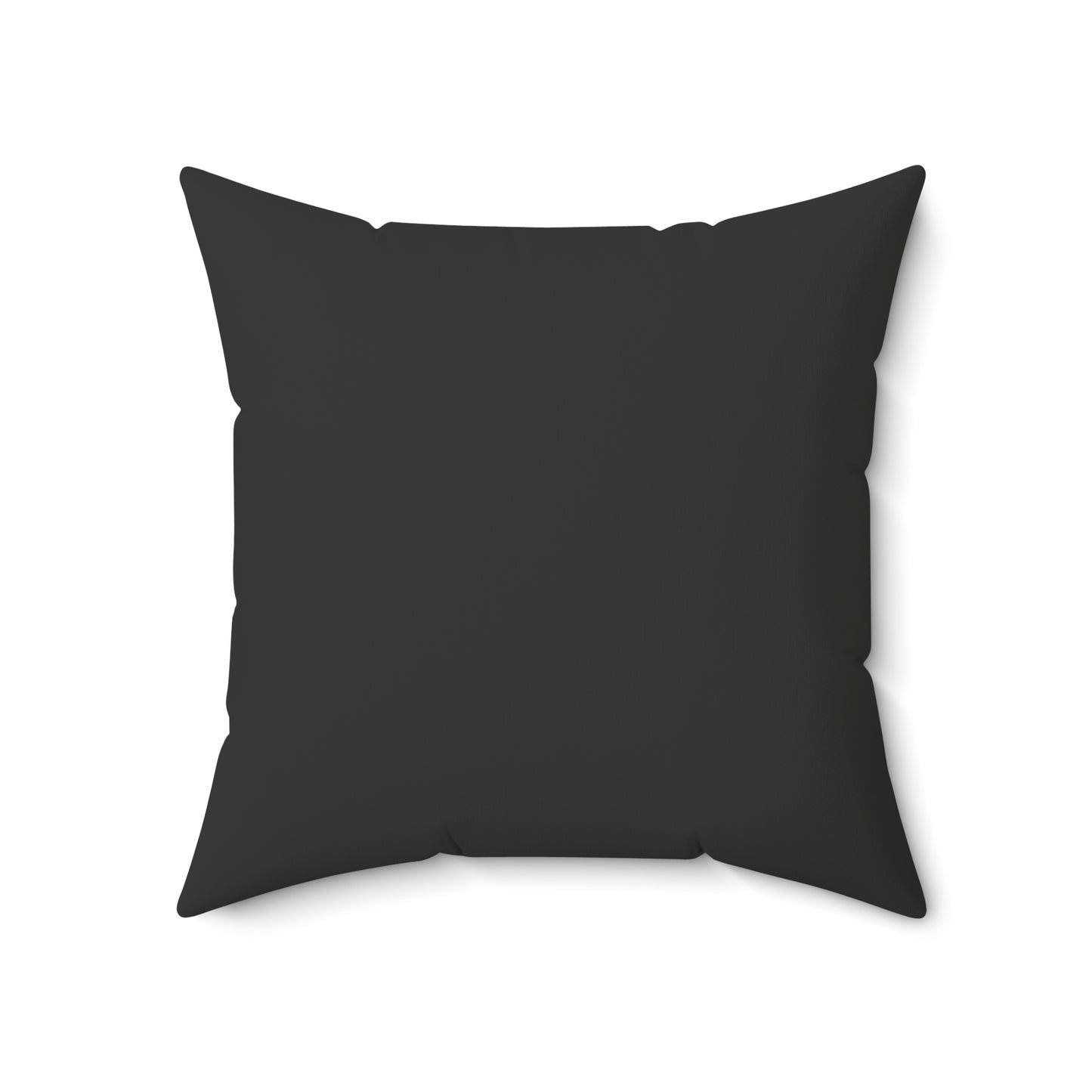 Square Throw Pillow "Certified Organic Brooklynite" — Black with Green Stamp