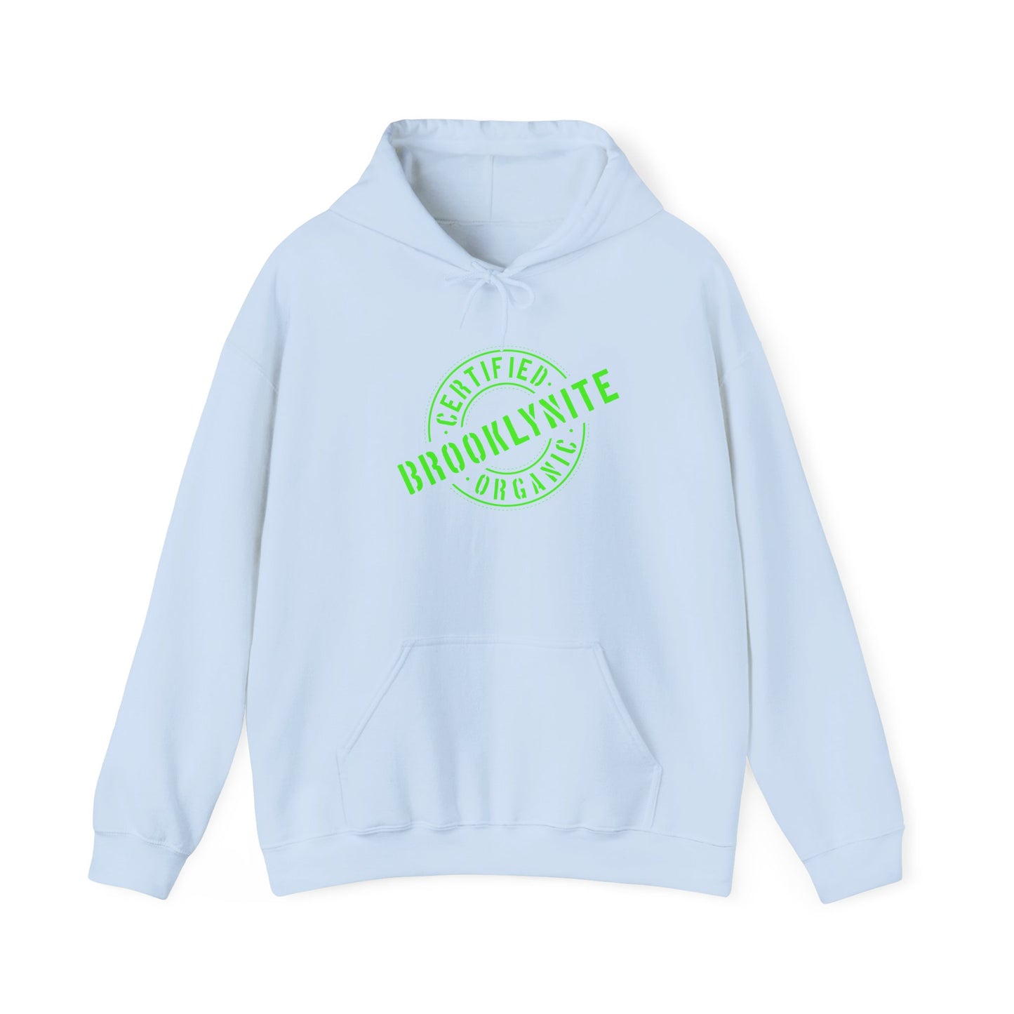 Unisex Hooded Sweatshirt "Certified Organic Brooklynite" — Green Stamp