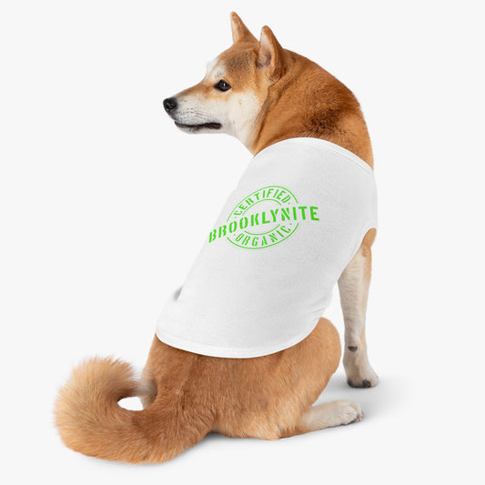 Certified Organic Brooklynite Pet Tank Top – Green Stamp Dog Shirt