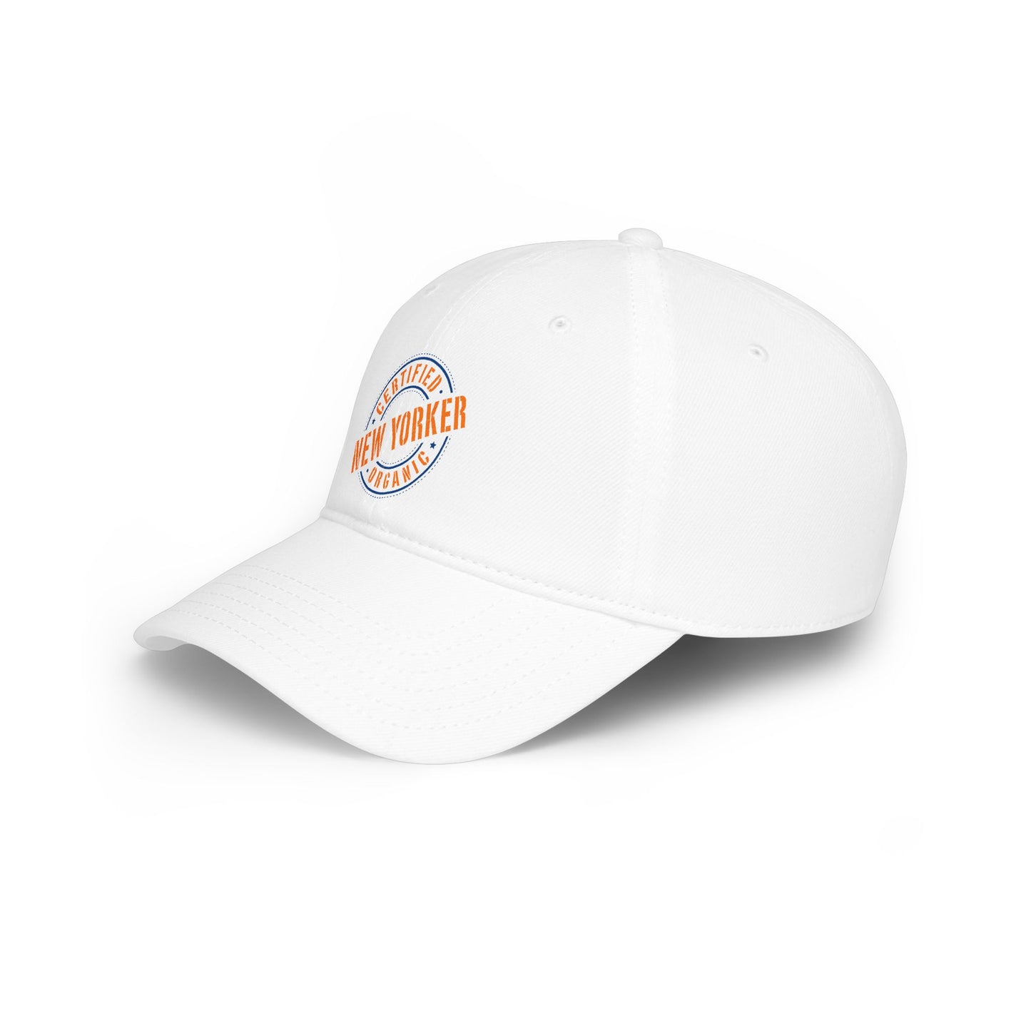 Low-Profile Baseball Cap "Certified Organic New Yorker" - White