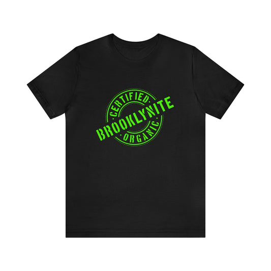 Unisex "Certified Organic Brooklynite"Jersey Short Sleeve Tee - Black