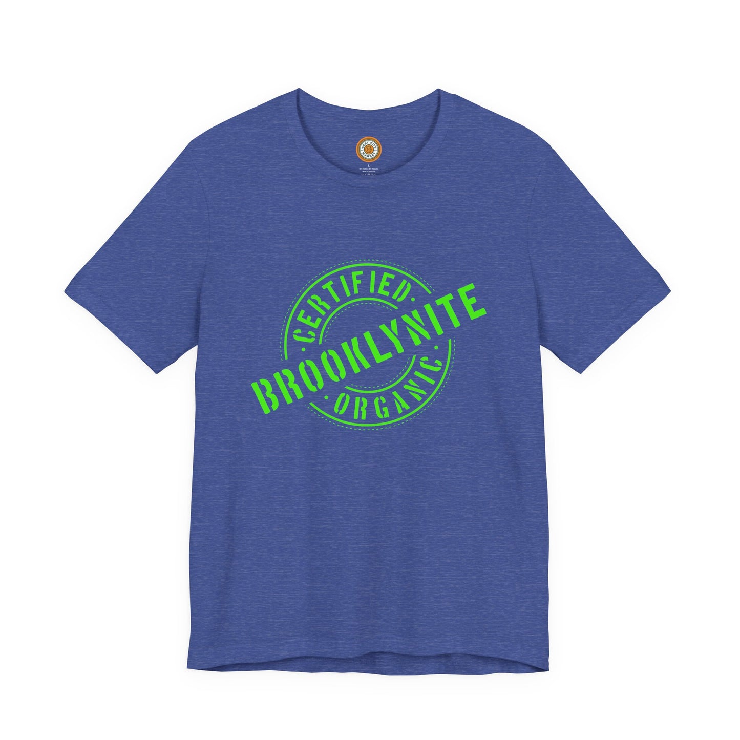 Unisex "Certified Organic Brooklynite"Jersey Short Sleeve Tee - Green Stamp