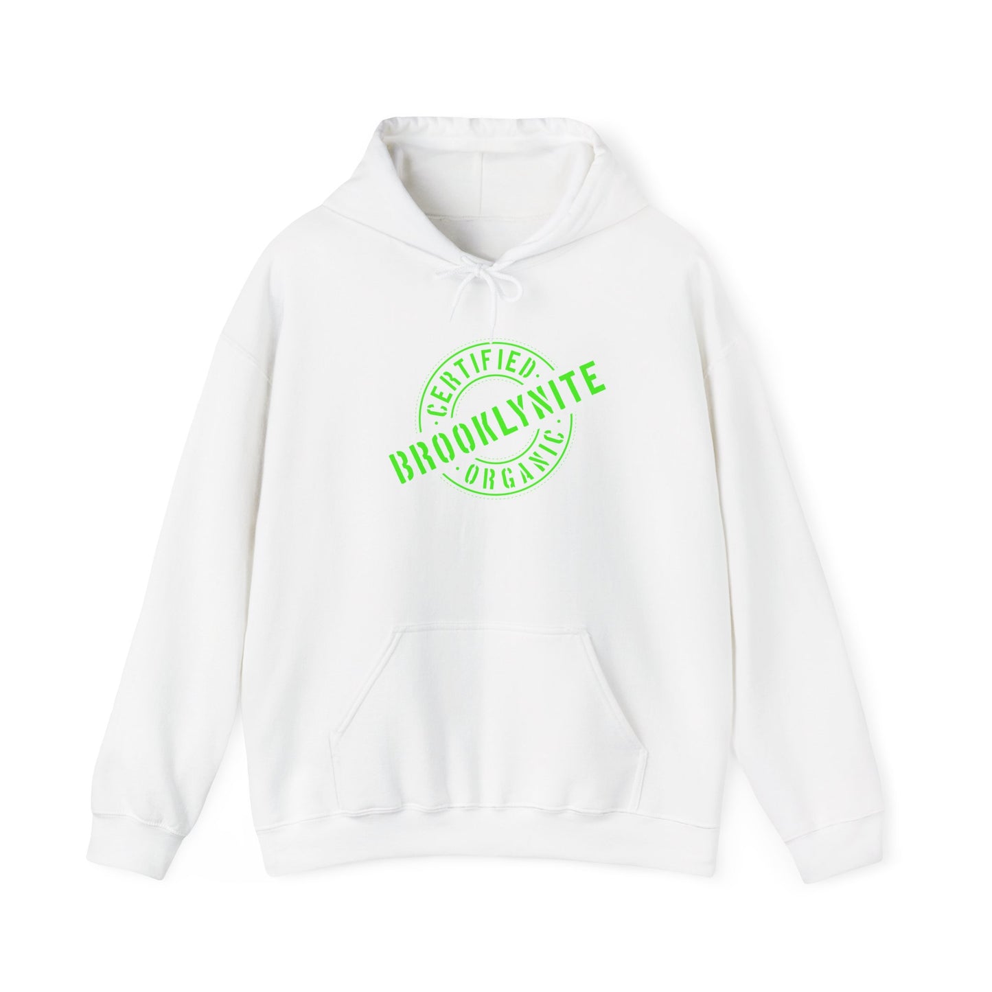 Unisex Hooded Sweatshirt "Certified Organic Brooklynite" — Green Stamp